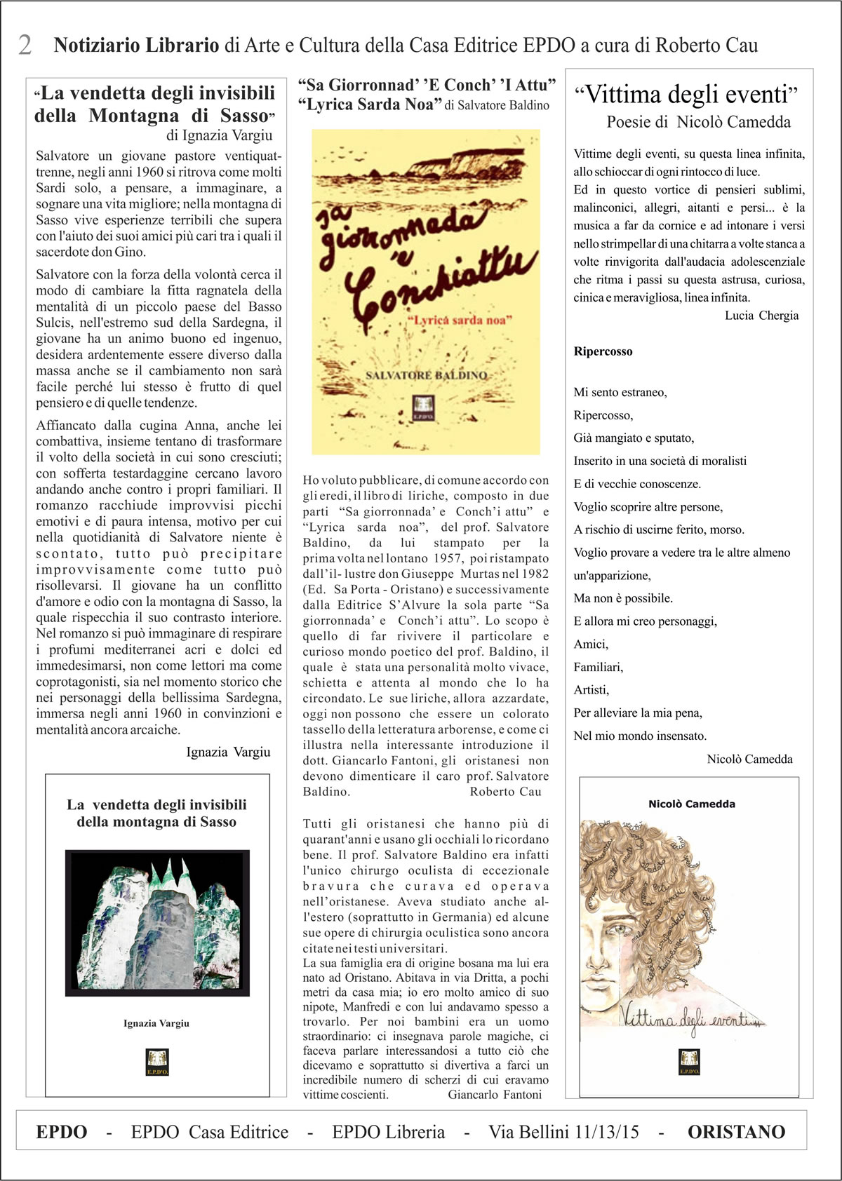 Notiziario Librario EPDO Oristano